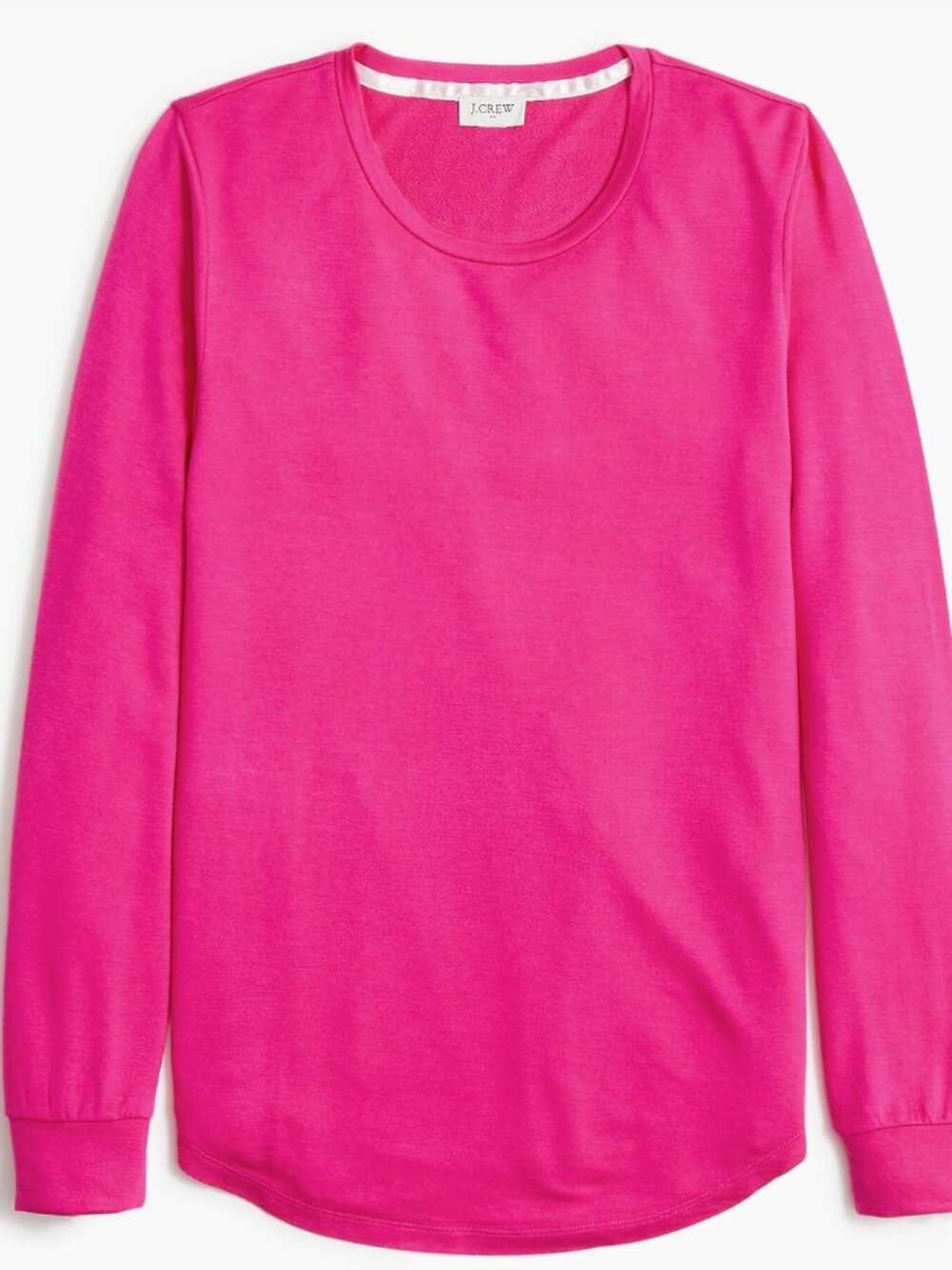 J. Crew Vibrant Pink Long-Sleeve Crewneck Top